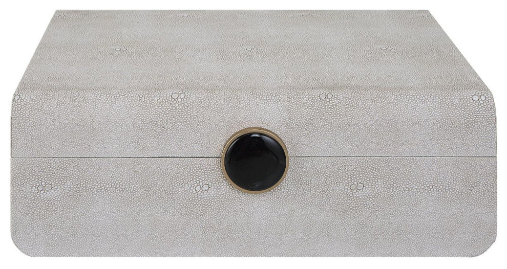 Uttermost Lalique White Shagreen Box