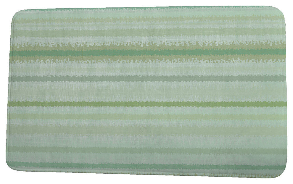 Intercoastal Waterway Raya De Agua Stripe Print Bath Mat, Green, 21"x34"