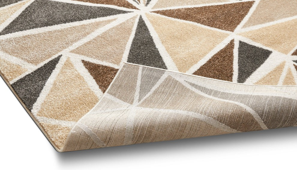 Well Woven Serenity Blossom Modern Geometric Triangles Ivory Area Rug SE-02