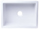 24" White Smooth Thick Wall Fireclay Single Bowl Farm Sink
