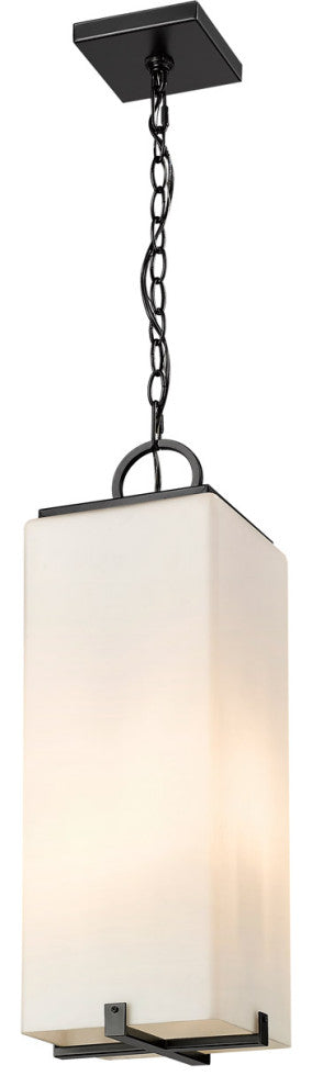 Zlite 593CHB-BK 3-Light Outdoor Chain Mount Ceiling Fixture, White Opal