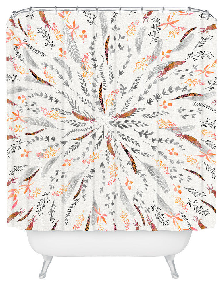 Iveta Abolina Feather Roll Shower Curtain, 72"x69"