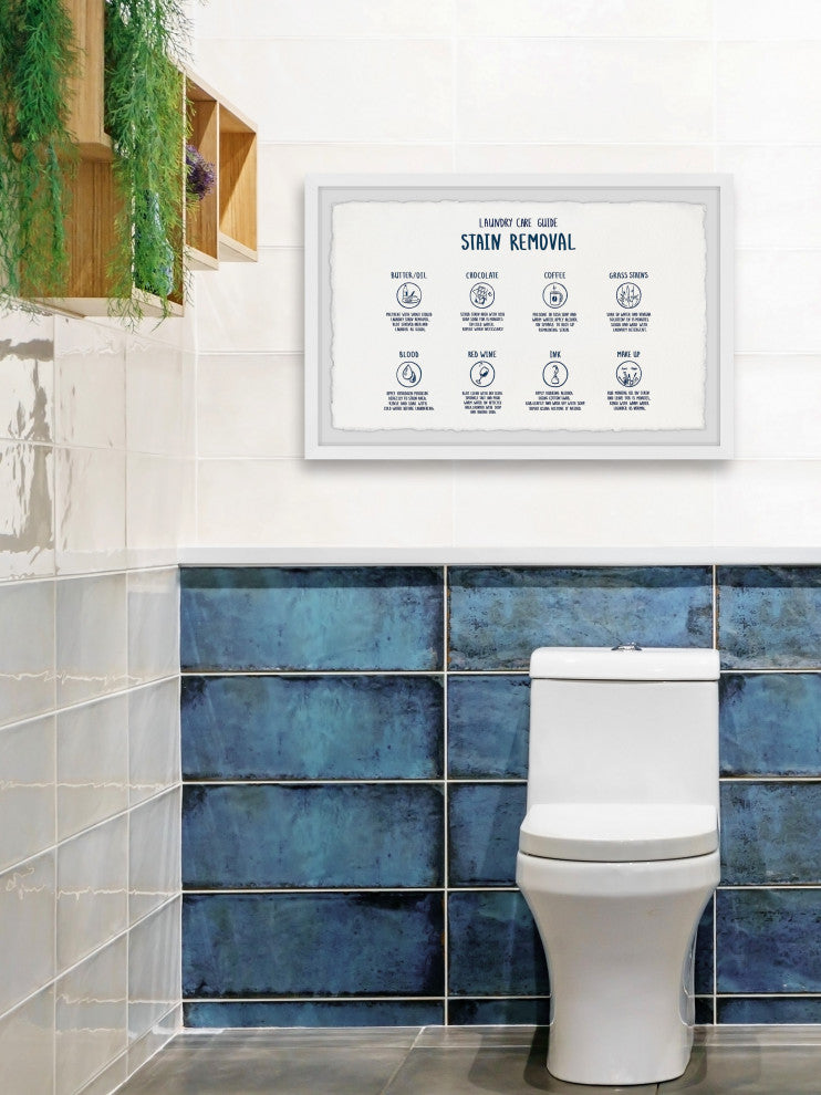 "Laundry Care Guide" Framed Painting Print, 24x16