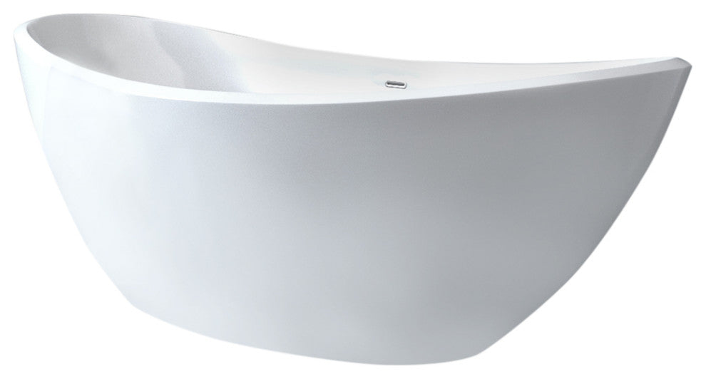 75" Streamline Freestanding Tub With Internal Drain