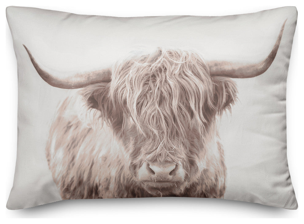 Sepia Bull 14x20 Spun Poly Pillow
