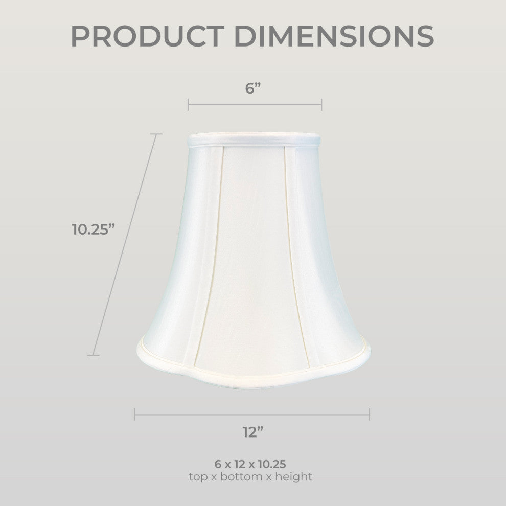 Royal Designs Bottom Scalloped Bell Lamp Shade, White, 6x12x10.25, Set of 2