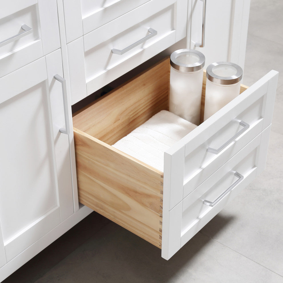 OVE Decors Tahoe 48" Vanity, White With Carrara Marble Top