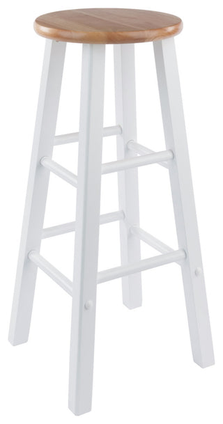 Element Bar Stools, 2-Piece Set, Natural and White