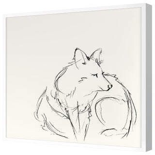 Fox Sketch 1 Fine Art Print, White, 30"x30"