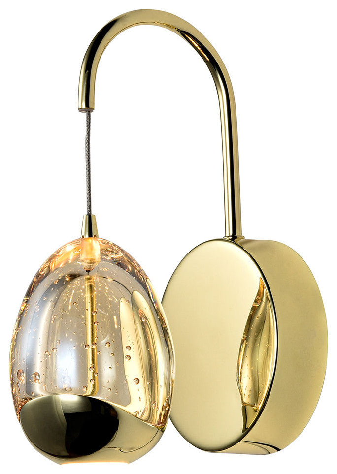 Venezia ETL Certified Integrated LED Wall Sconce Lighting Fixture, Gold