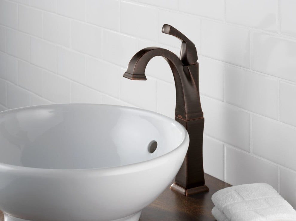 Delta Dryden Single Handle Vessel Bathroom Faucet, Venetian Bronze, 751-RB-DST