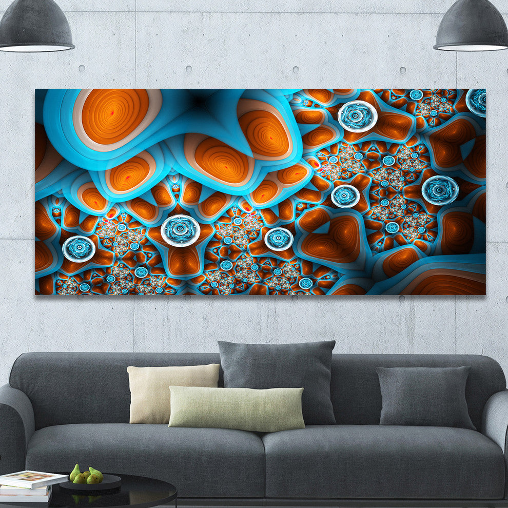 Brown Extraterrestrial Life Forms, Large Floral Canvas Art Print, 60"x28"