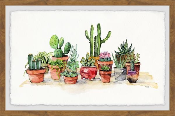 "Potted Plants" Framed Painting Print, 30"x20"