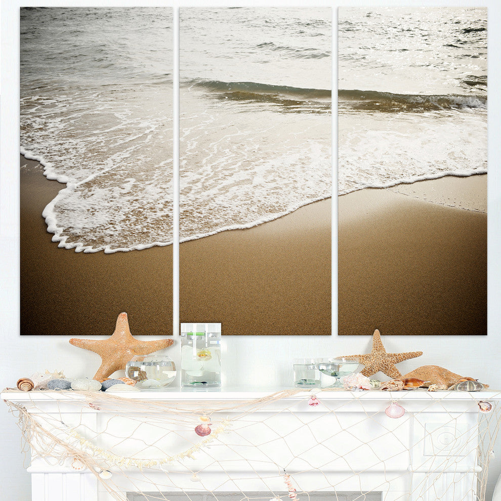 "White Waves in Mediterranean Sea" Metal Wall Art, 3 Panels, 36"x28"