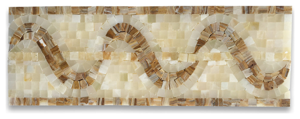 Mosaic Border Listello Tile Melody Onyx 4.7x13.4 Marble Polished, 1 piece
