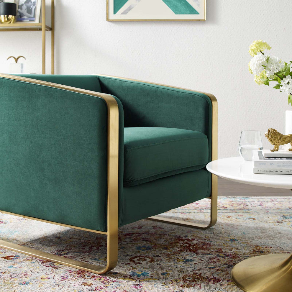 Visualize Accent Club Lounge Performance Velvet Armchair by Modway