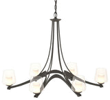 Oval Ribbon 6-Arm Chandelier, Natural Iron
