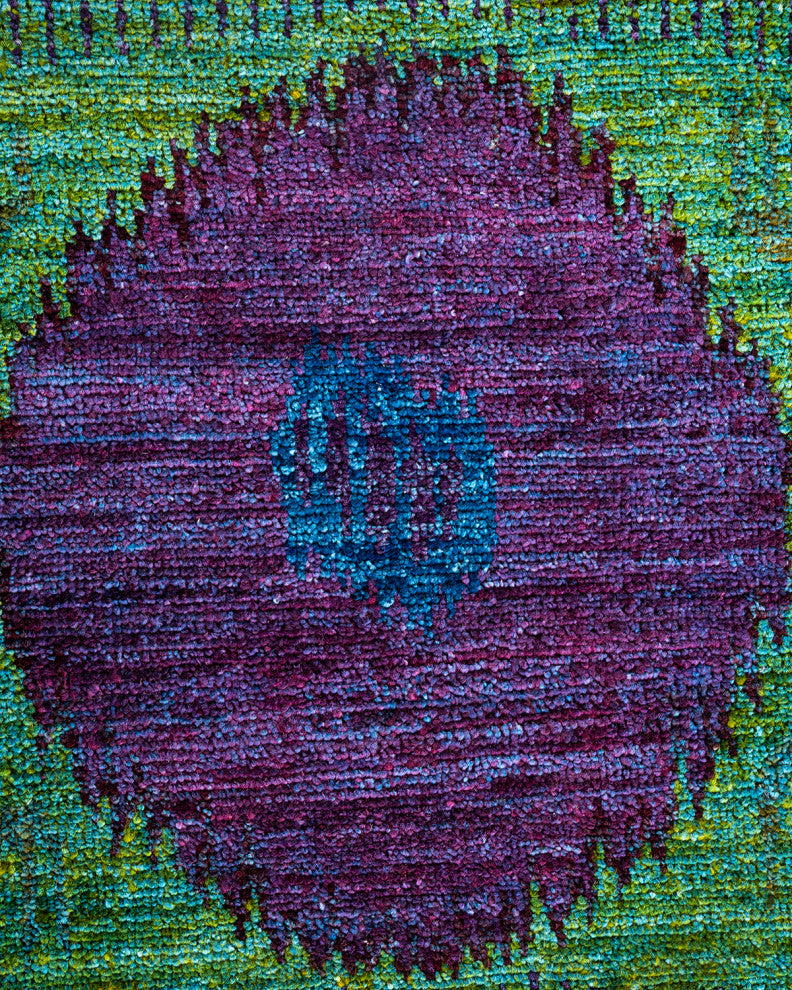 Modern, One-of-a-Kind Hand-Knotted Area Rug Light Blue, 9' 0 x 12' 0