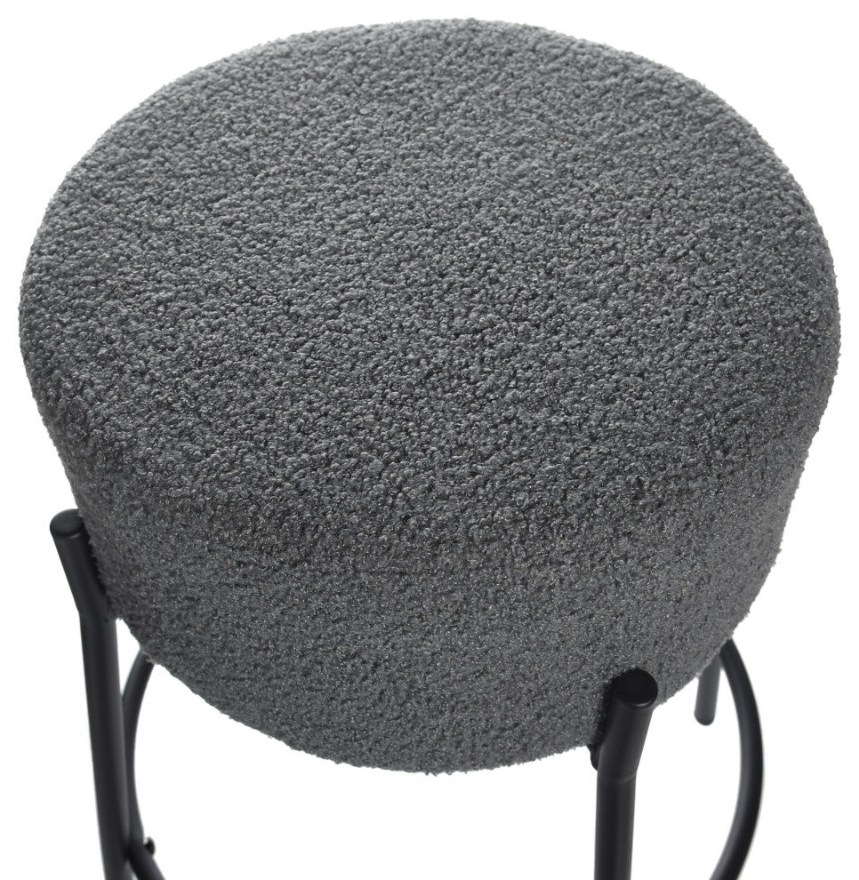 Soloist Bar Stool Slate Grey Boucle Upholstered Cushion