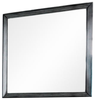Benzara BM166011 Wooden Frame Square Mirror, Gray