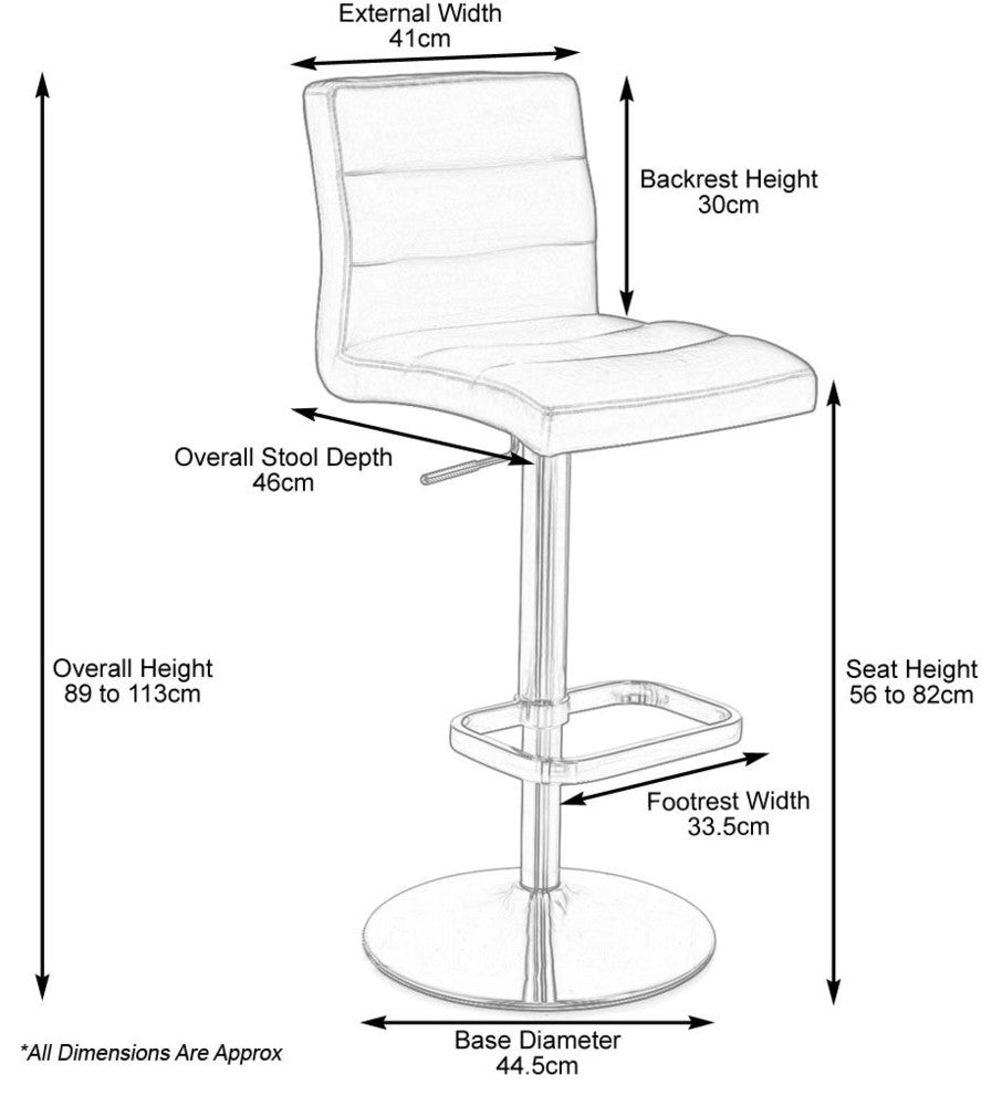 Lush Adjustable Height Swivel Bar Stool - Trumpet Base, Brown