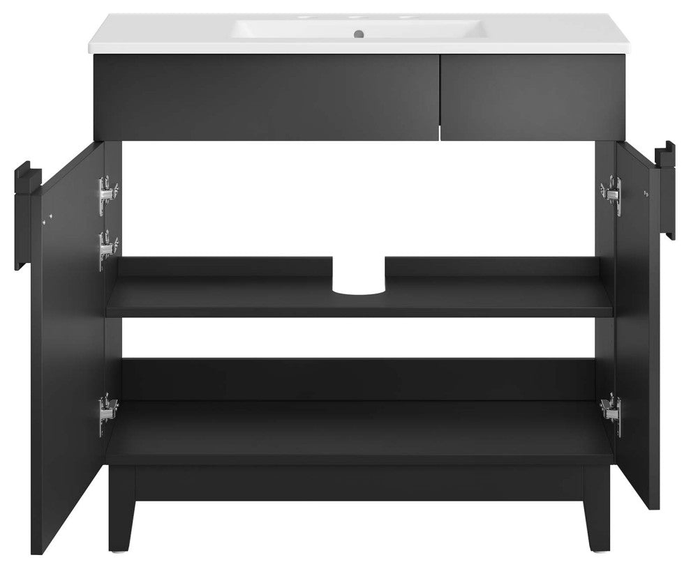 Miles 36" Bathroom Vanity - White Black