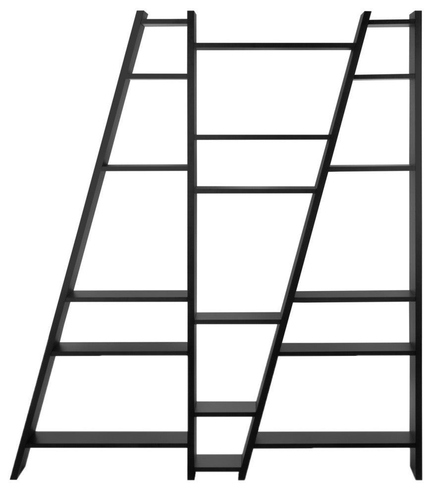 Tema Delta Modern Large Unique Shelving, Matte Black