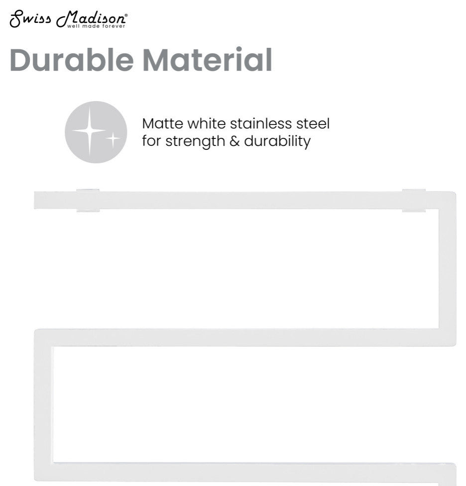 Voltaire 5-Bar Electric Towel Warmer, Matte White