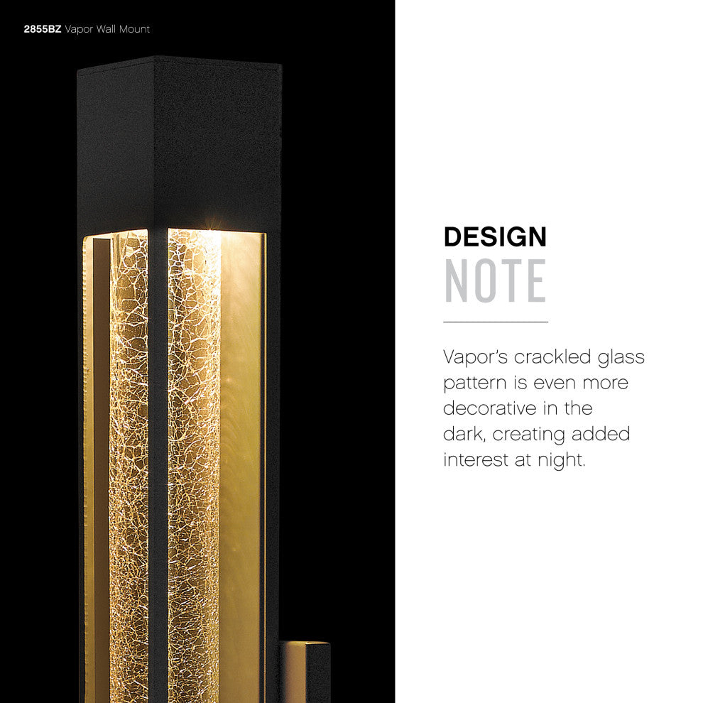 Hinkley Vapor Medium Wall Mount Lantern, Titanium