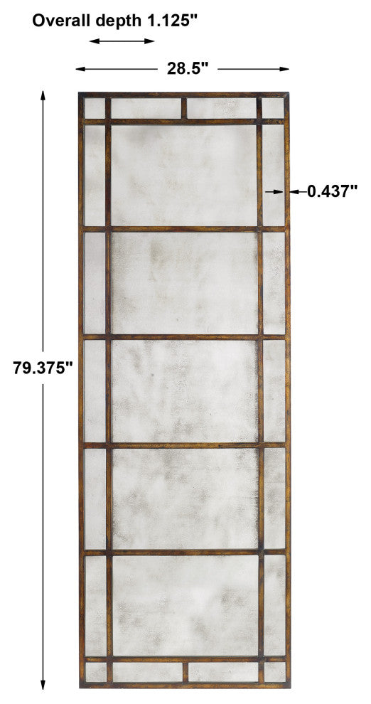 Uttermost Avidan Contemporary Style Metal Mirror in Antique Gold