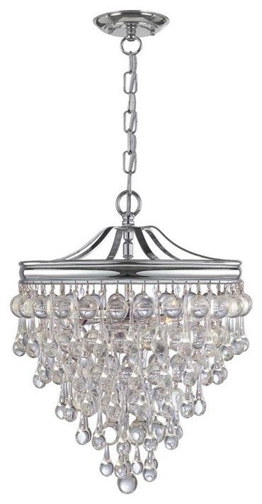Crystorama Calypso Clear Smooth Glass Balls Chandelier, Polished Chrome Frame