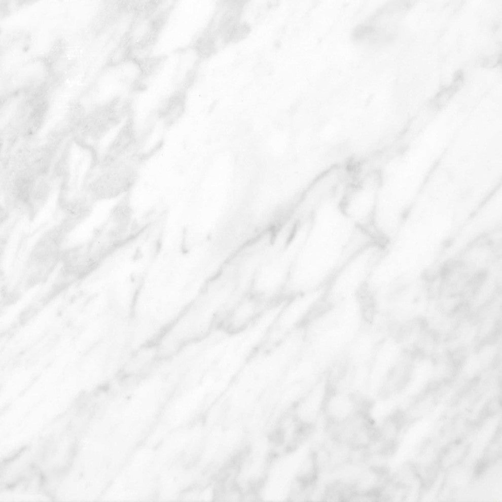 Cara White 61"x22" Marble Vanity Top, 4" Spread