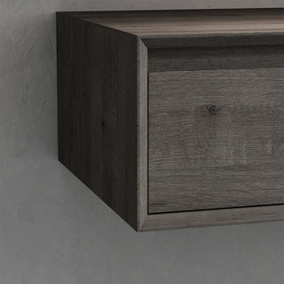 Alysa 24" Floating Bath Vanity, Acrylic Sink/Single Faucet Hole, Smoke Oak