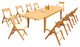 11-Piece Teak Dining Set: 122" X-Large Rectangle Table, 10 Surf Folding Chairs