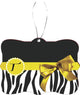 Letter T Yellow Zebra Bow Design Rectangle Christmas Tree Ornament