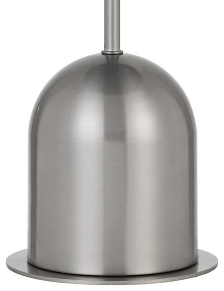 20 Inch Metal Accent Table Lamp with Dome Shade, Silver