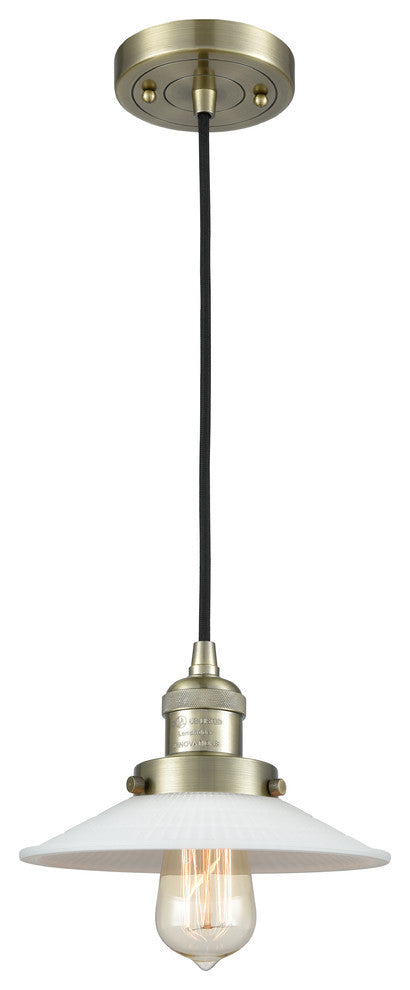 Canton 1-Light Mini Pendant, Matte Black, Matte White