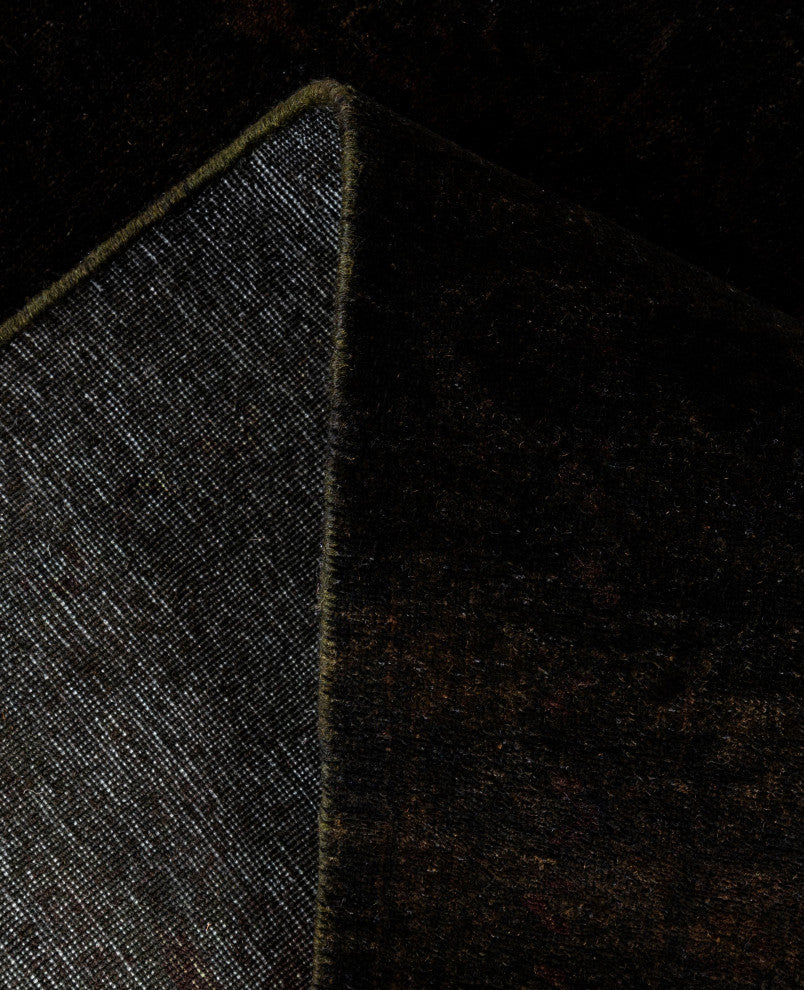 Overdyed One-of-a-Kind Hand-Knotted Area Rug Black, 8' 1" x 10' 1"
