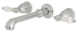 Kingston Brass Two-Handle Wall Mount Bathroom Faucet, Polished Chrome