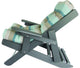 Folding and Reclining Siesta Chair, Poly Lumber, Dark Gray, Gateway Mist