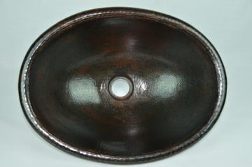 Oval 16" Top Mount Hand Made Copper Sink