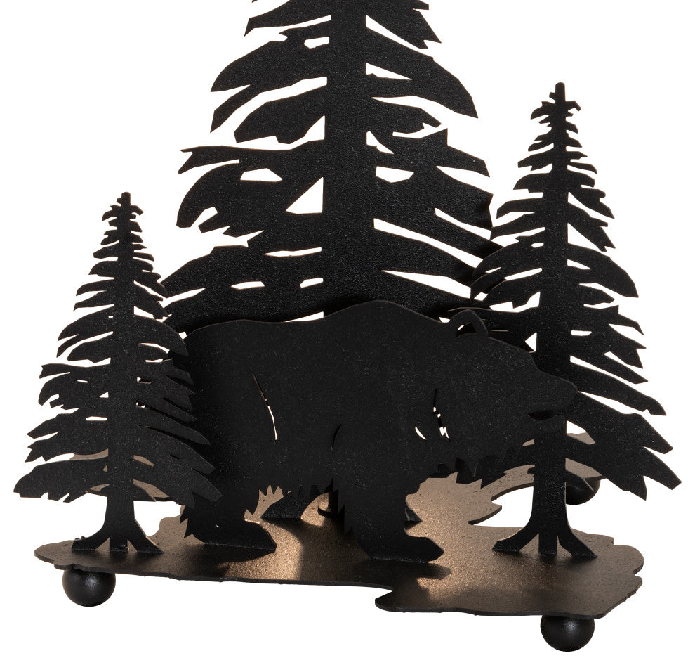 21"H Grizzly Bear Through The Trees Table Lamp