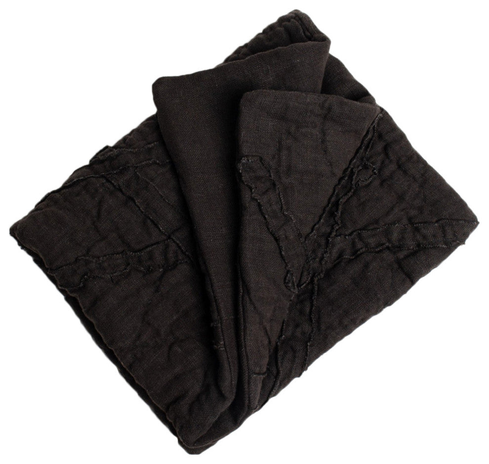 Teton Linen Quilt, Asphalt Oversize King