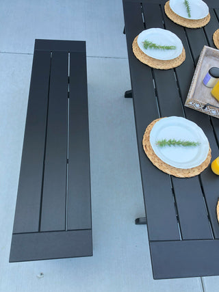 LuXeo Tuscany HDPE Dining Set, Black, 6-Piece