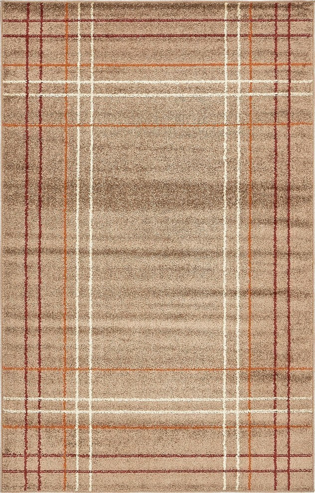 Unique Loom Light Brown Autumn Heritage 5' 0 x 8' 0 Area Rug