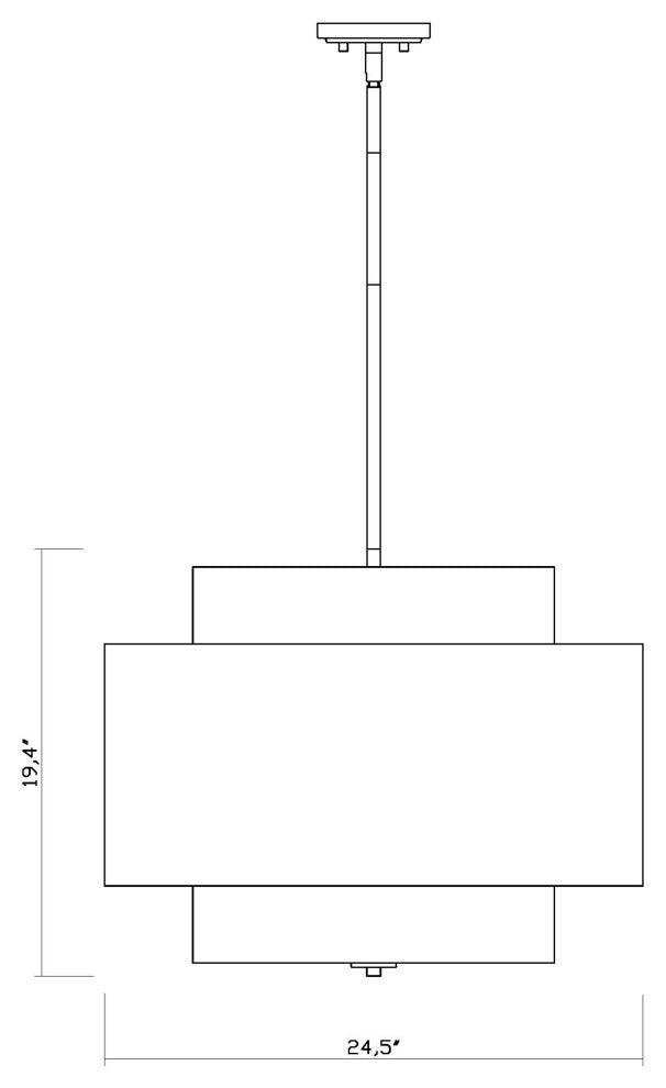 Zlite 739P24-RB 3-Light Pendant, Rubbed Brass