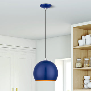 Piedmont 1-Light Shiny Cobalt Blue Globe Pendant