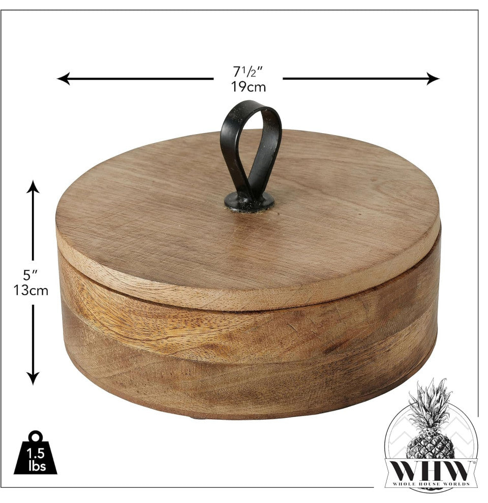 Round Dresser Top Box, 7.5 Inches