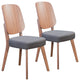 Alberta Dining Chair, Set of 2 Walnut & Dark Gray