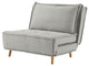 Modern Fabric Upholstered Convertible Sofa Bed Folding Sleeper Chair, Light Gray
